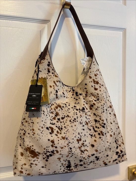 Cavalcanti Handbags - BNWT CAVALCANTI Cowhide Brown Black Speckle Shoulder Bag Genuine Italian Leather